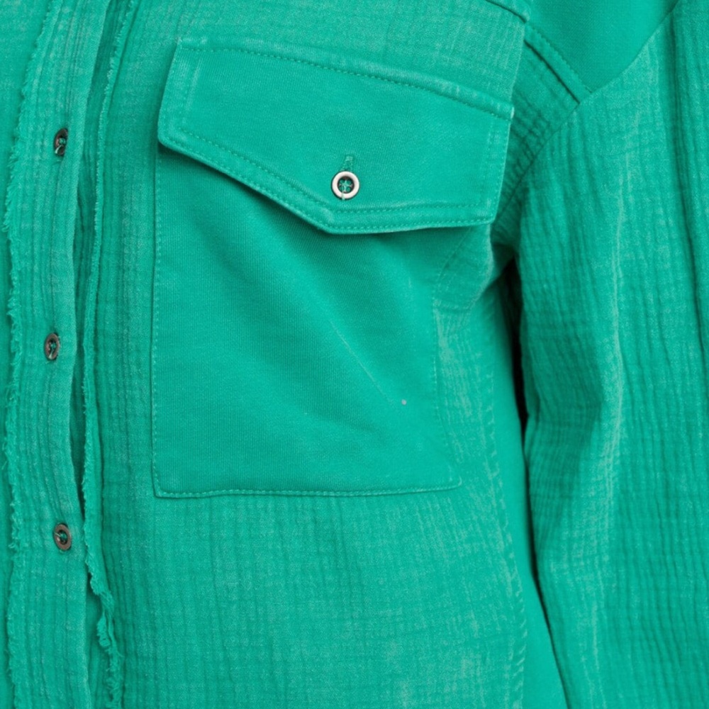 FANTASTIC FAWN oversized green button front top S M L - Picture 11 of 12